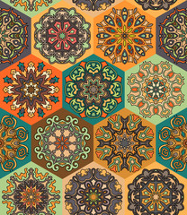 Seamless pattern. Vintage decorative elements. Hand drawn background. Islam, Arabic, Indian, ottoman motifs. Perfect for printing on fabric or paper.
