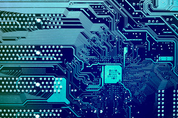 Circuit board. Electronic computer hardware technology. Motherboard digital chip. Tech science...