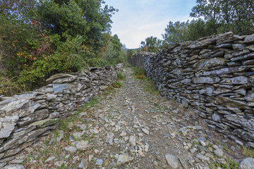 Hiking on the Corsica Island in France in autumn