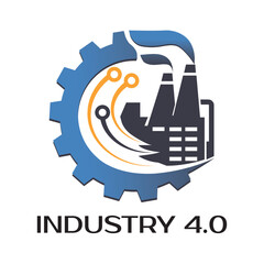 Industrial4.0 Cyber Physical Systems concept,smart factory logo.- Vector illustration