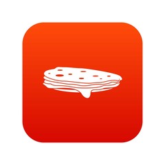 Stack of pancakes icon digital red