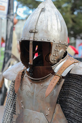 Knight's armor, helmet and chain mail