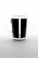 Coffe cup on white table