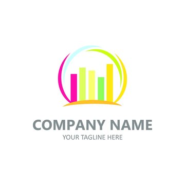 Finance business logo element vector emblem full colour illustration
