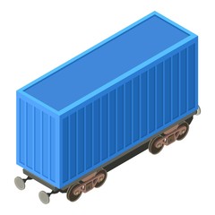 Wagon container icon, isometric 3d style