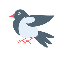 Closeup of Pigeon on White Vector Illustration