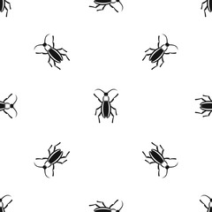 Beetle bug pattern seamless black