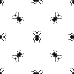 Beetle bug pattern seamless black