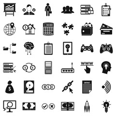 Internet business icons set, simple style