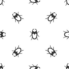 Scarab beetle pattern seamless black