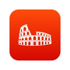 Roman Colosseum icon digital red