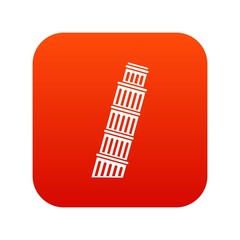 Tower of pisa icon digital red