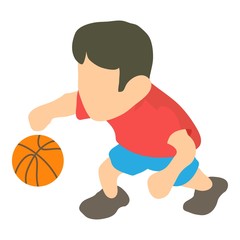 Basketball player icon, isometric 3d style
