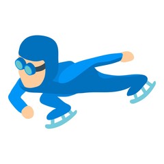 Speed skater icon, isometric 3d style
