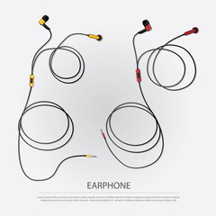 Music Earphones with Telephone vector illustration