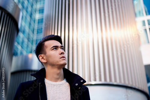 A Young Man Thin With Dark Hair And Brown Eyes Portrait The