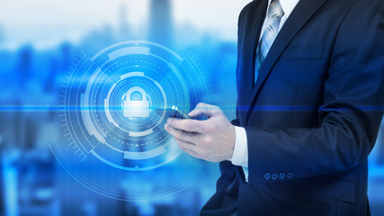 Protect cloud information data concept. Security and safety of cloud data