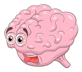 Cartoon screaming brain