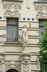 Fototapeta na wymiar Architectural details of the ancient edifices in Riga