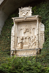 Wainscots -  tiling depicting a nativity scene in Monte Palace Tropical Garden, Funchal, Madeira, Portugal