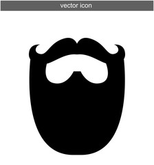Beard icon vector isolated on white