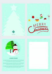 Design of Christmas greeting card with place for text. Vector template