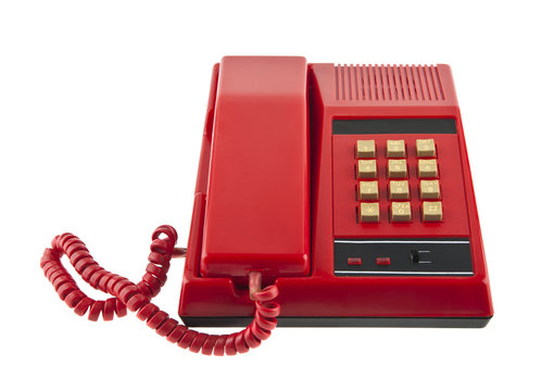 Red Phone Isolated On White Background