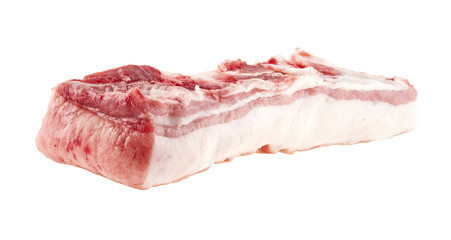 pork lard isolated on white background