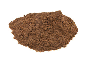 ground cocoa isolated on white background