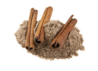 cinnamon isolated on white background