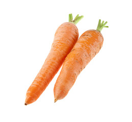 carrots isolated on white background closeup