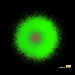 The sphere consisting of chaotic lines. Vector realistic fluffy element.