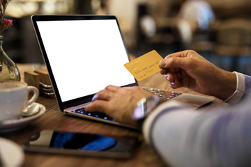 Man shopping online.