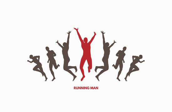 A group of runners. Design for sport and business. Sport concept. Vector illustration.