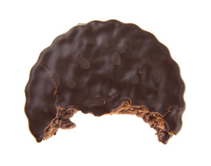 cookies in chocolate isolated on white background