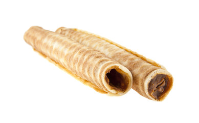 Wafer tubes isolated on white background
