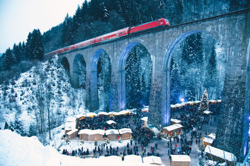 Traditional christmas market in the Ravenna gorge, Germany.