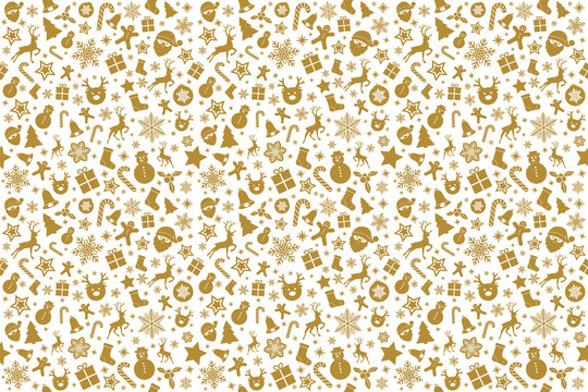 Christmas wrapping paper with seamless texture. Vector.