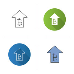 Bitcoin rate rising icon