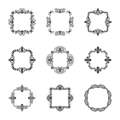 Business flourish signs and classic border of logo.