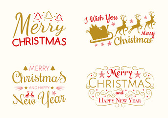 Collection of simple Christmas wishes. Vector.