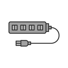 USB hub color icon