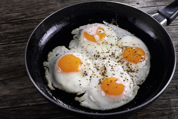 fresh fried sunny side up eggs