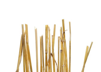 Straw pile isolated on white background, clipping path