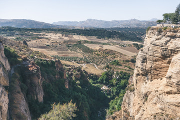 beautiful landscape with hills and mountains, ronda, spain