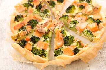 quiche with broccoli and salmon