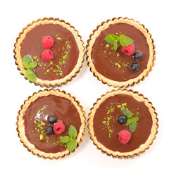 chocolate cake and berry fruit