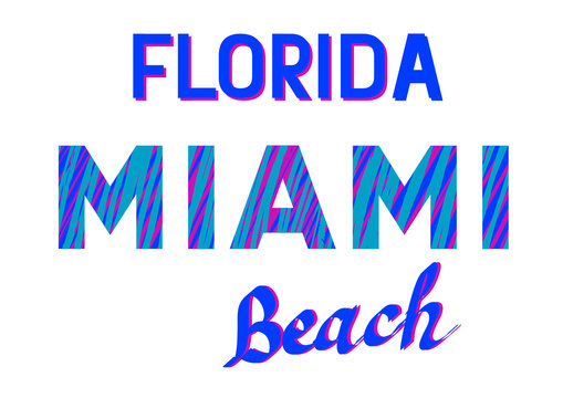Color logo with letters of Miami Florida on white background