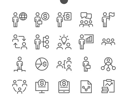 Business UI Pixel Perfect Well-crafted Vector Thin Line Icons 48x48 Ready for 24x24 Grid for Web Graphics and Apps with Editable Stroke. Simple Minimal Pictogram