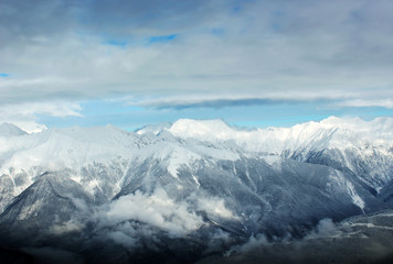 Mountains in winter season, Sochi, Adler resort